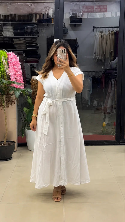 Women’s Belted Maxi Dress – Elegant & Effortless Style