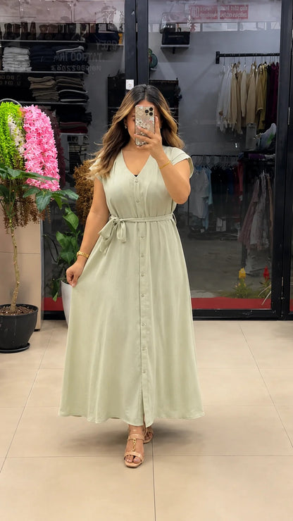Women’s Belted Maxi Dress – Elegant & Effortless Style