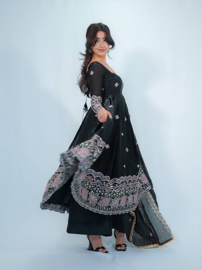 Premium Embroidered Anarkali Suit Set with Dupatta