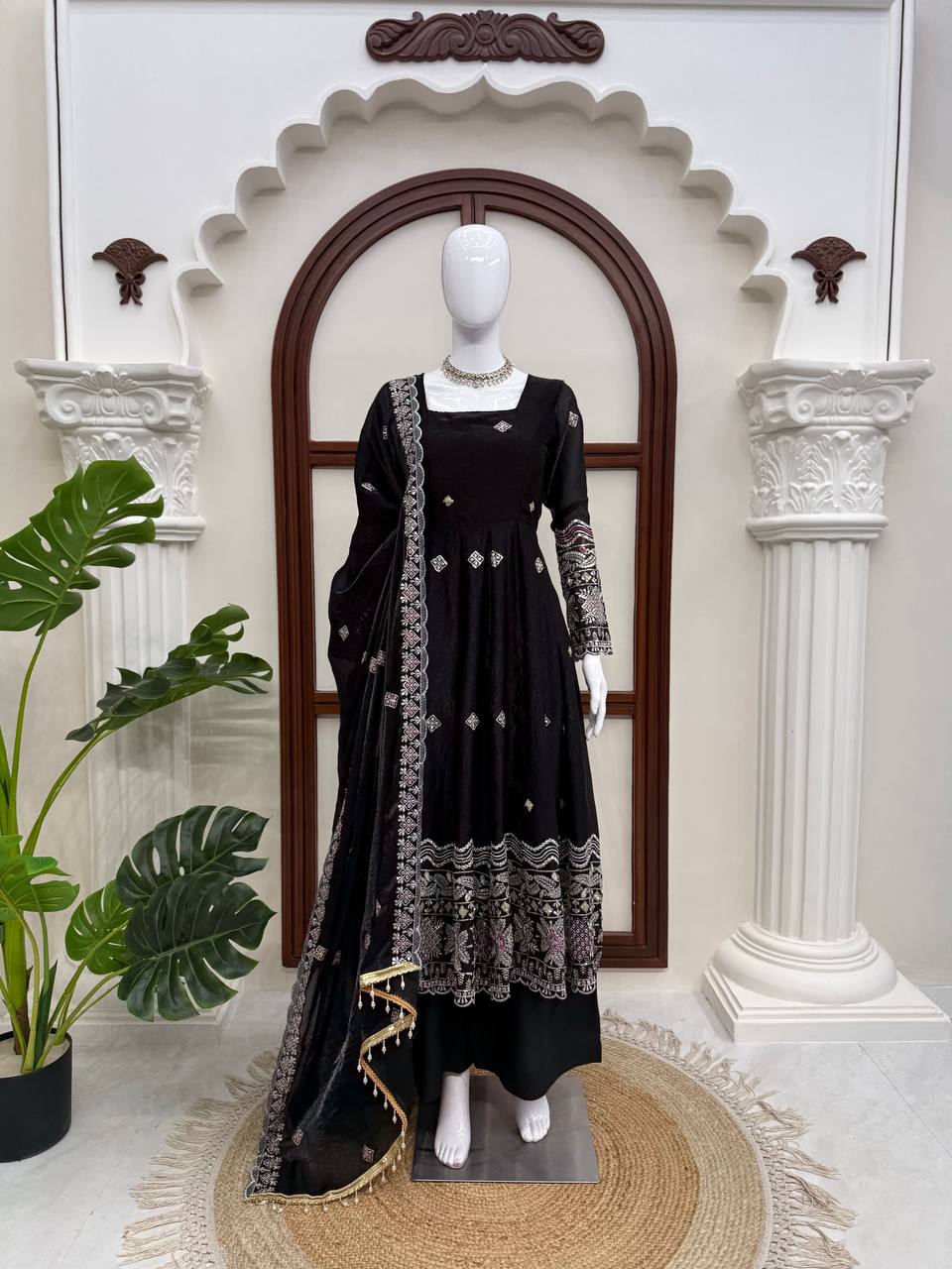 Premium Embroidered Anarkali Suit Set with Dupatta