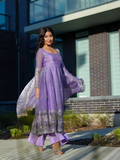 Premium Embroidered Anarkali Suit Set with Dupatta