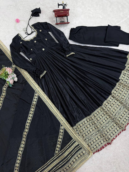 Elegant Embroidered Anarkali Suit Set with Designer Dupatta