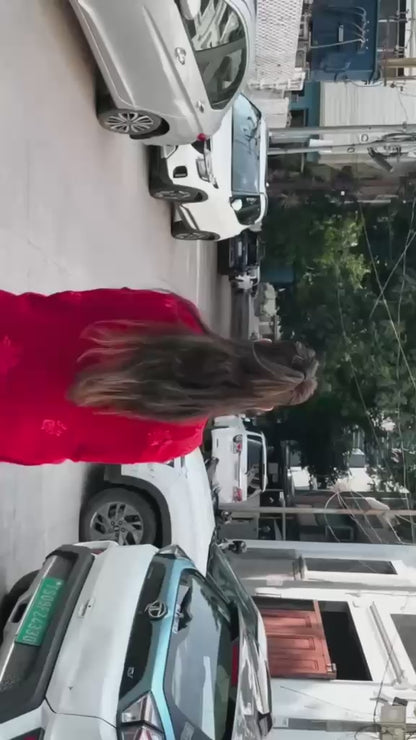 Elegant Red Embroidered Kurta Set with Dupatta