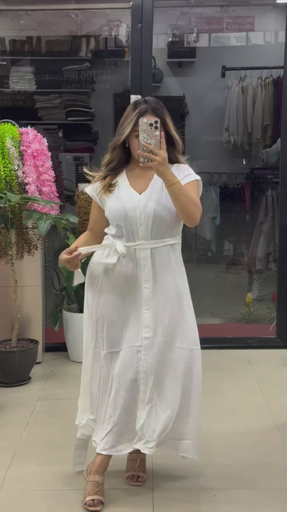 Women’s Belted Maxi Dress – Elegant & Effortless Style